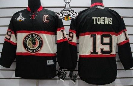 Chicago Blackhawks #19 Janathan Toews Black Third Kids Jersey W 2015 Stanley Cup Champion Patch