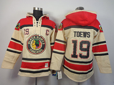 Chicago Blackhawks #19 Janathan Toews Cream Red Jersey