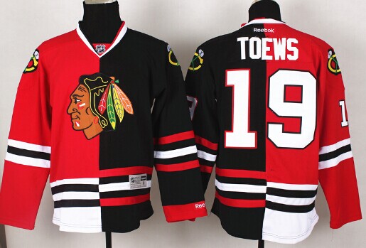 Chicago Blackhawks #19 Jonathan Toews Red Black Two Tone Jersey
