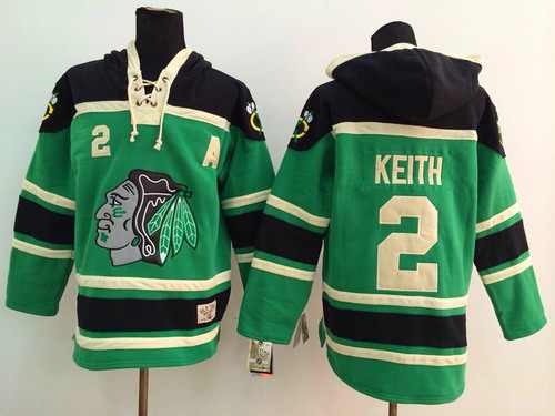 Chicago Blackhawks #2 Duncan Keith Green Old Time Hockey hoodie Stitched