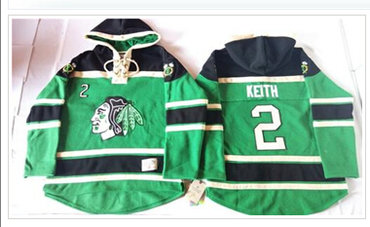 Chicago Blackhawks #2 Duncan Keith Green St. Patrick's Day McNary Lace Hoodie NHL Jersey