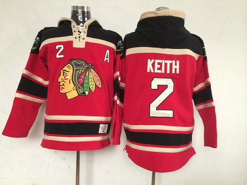 Chicago Blackhawks #2 Duncan Keith Red Old Time Hockey hoodies Stitched