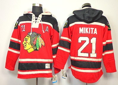 Chicago Blackhawks #21 Stan Mikita Red Old Time Hockey hoodies Stitched