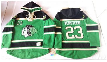 Chicago Blackhawks #23 Kris Versteeg Green St. Patrick's Day McNary Lace Hoodie NHL Jersey