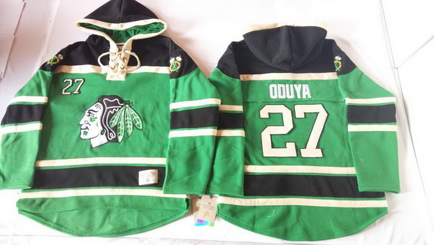 Chicago Blackhawks #27 Johnny Oduya Green Old Time Hockey hoodie Stitched