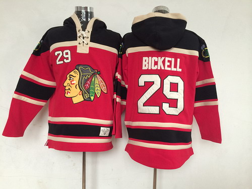 Chicago Blackhawks #29 Bryan Bickell Red Old Time Hockey hoodies Stitched