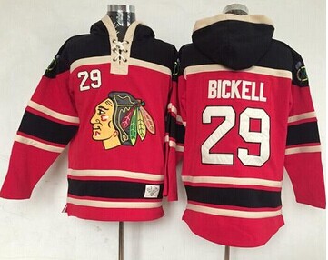 Chicago Blackhawks #29 Bryan Bickell Red Sawyer Hooded Sweatshirt NHL Jersey