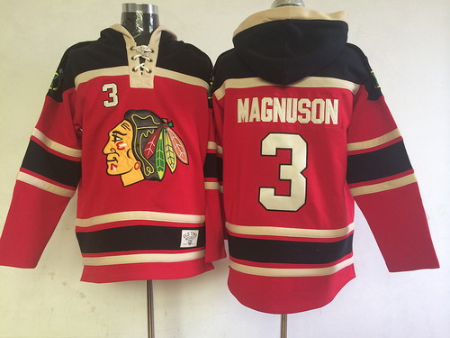 Chicago Blackhawks #3 Keith Magnuson Red Old Time Hockey hoodies Stitched