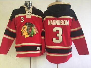 Chicago Blackhawks #3 Keith Magnuson Red Sawyer Hooded Sweatshirt NHL Jersey