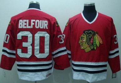 Chicago Blackhawks #30 Ed Belfour Red CCM Throwback Jersey Stitched
