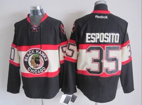 Chicago Blackhawks #35 Tony Esposito Black Third Jersey Stitched