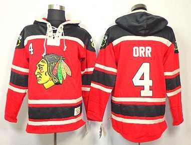Chicago Blackhawks #4 Bobby Orr Red Old Time Hockey hoodies Stitched