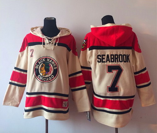 Chicago Blackhawks #7 Brent Seabrook Cream Old Time Hockey hoodie Stitched