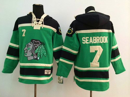 Chicago Blackhawks #7 Brent Seabrook Green Old Time Hockey hoodie Stitched