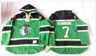 Chicago Blackhawks #7 Brent Seabrook Green St. Patrick's Day McNary Lace Hoodie NHL Jersey