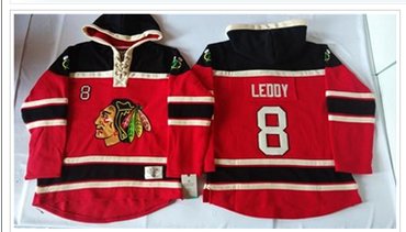 Chicago Blackhawks #8 Nick Leddy Red Sawyer Hooded Sweatshirt Stitched NHL jersey