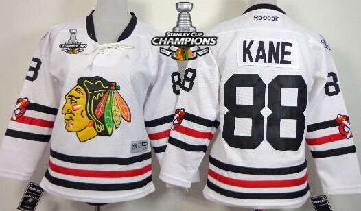Chicago Blackhawks #88 Patrick Kane 2015 Winter Classic White Kids Jersey W 2015 Stanley Cup Champion Patch