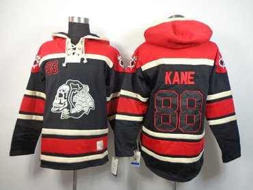 Chicago Blackhawks #88 Patrick Kane Black Sawyer Hooded Sweatshirt Stitched NHL Jersey