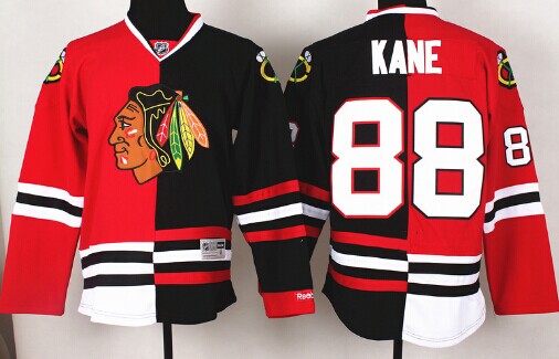 Chicago Blackhawks #88 Patrick Kane Red Black Two Tone Jersey