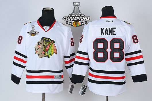 Chicago Blackhawks #88 Patrick Kane White Kids Jersey W 2015 Stanley Cup Champion Patch