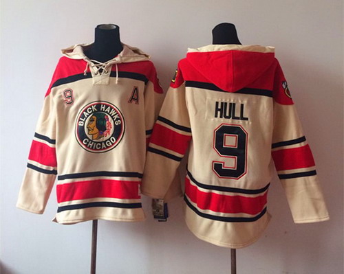 Chicago Blackhawks #9 Bobby Hull Cream Old Time Hockey hoodie Stitched