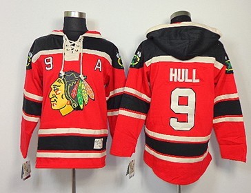 Chicago Blackhawks #9 Bobby Hull Red Old Time Hockey hoodies Stitched