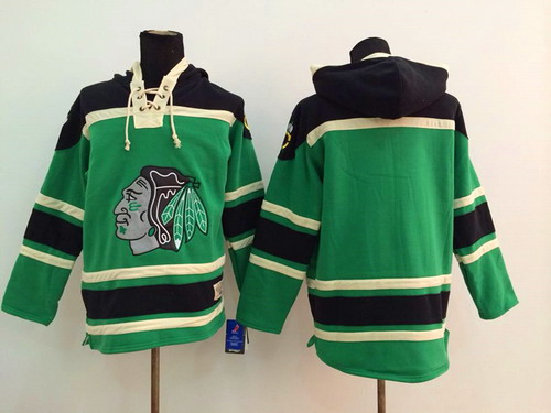 Chicago Blackhawks Blank Green Old Time Hockey hoodie Stitched