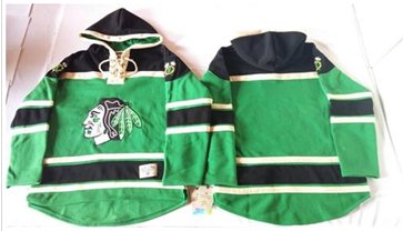 Chicago Blackhawks Blank Green St. Patrick's Day McNary Lace Hoodie NHL Jersey