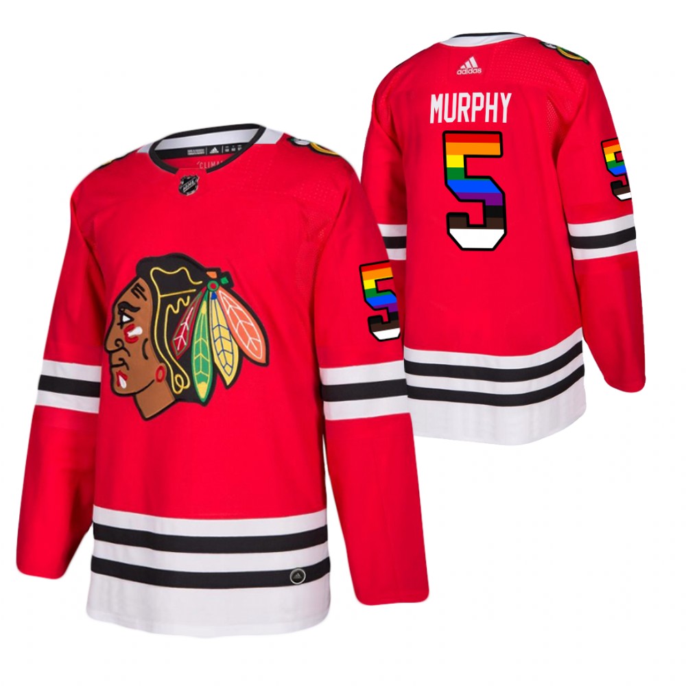 Chicago Blackhawks Connor Murphy Red 2021 Pride Night LGBTQ Jersey