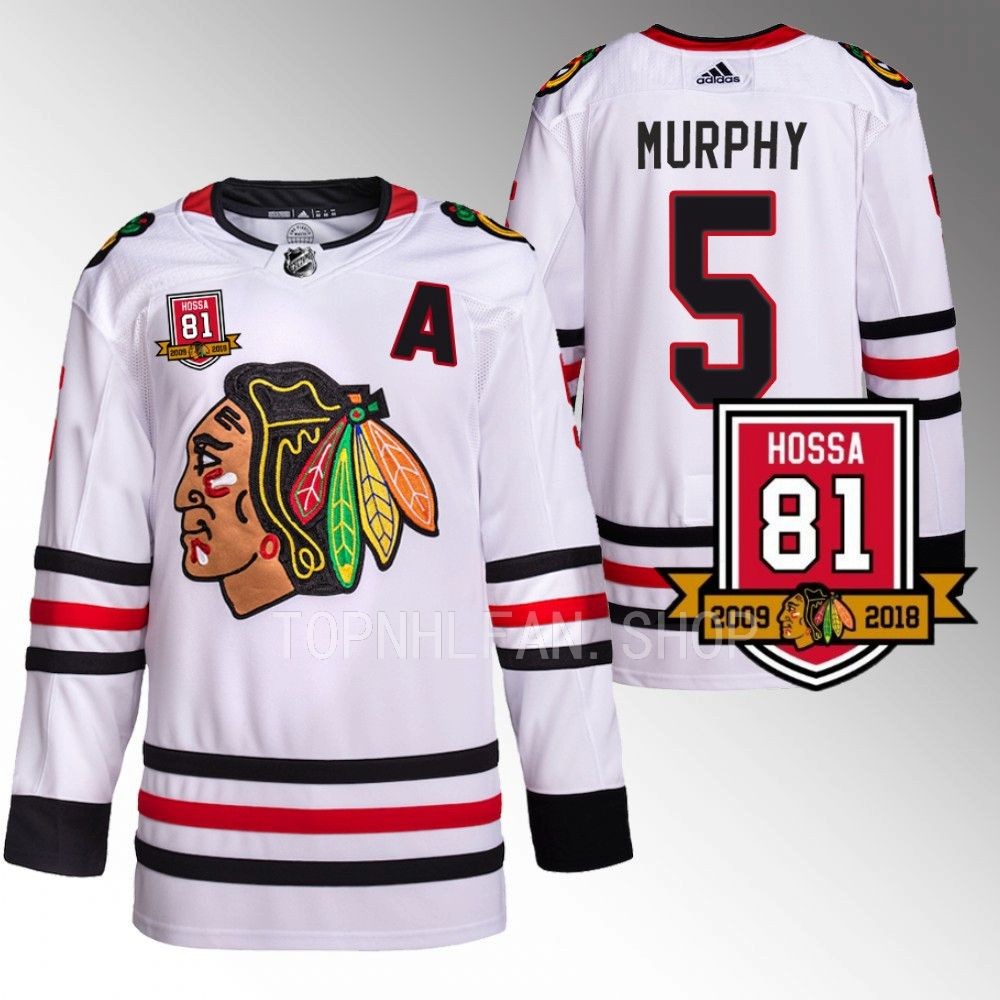 Chicago Blackhawks Connor Murphy Retirement 81Hossa Patch White Authentic Jersey