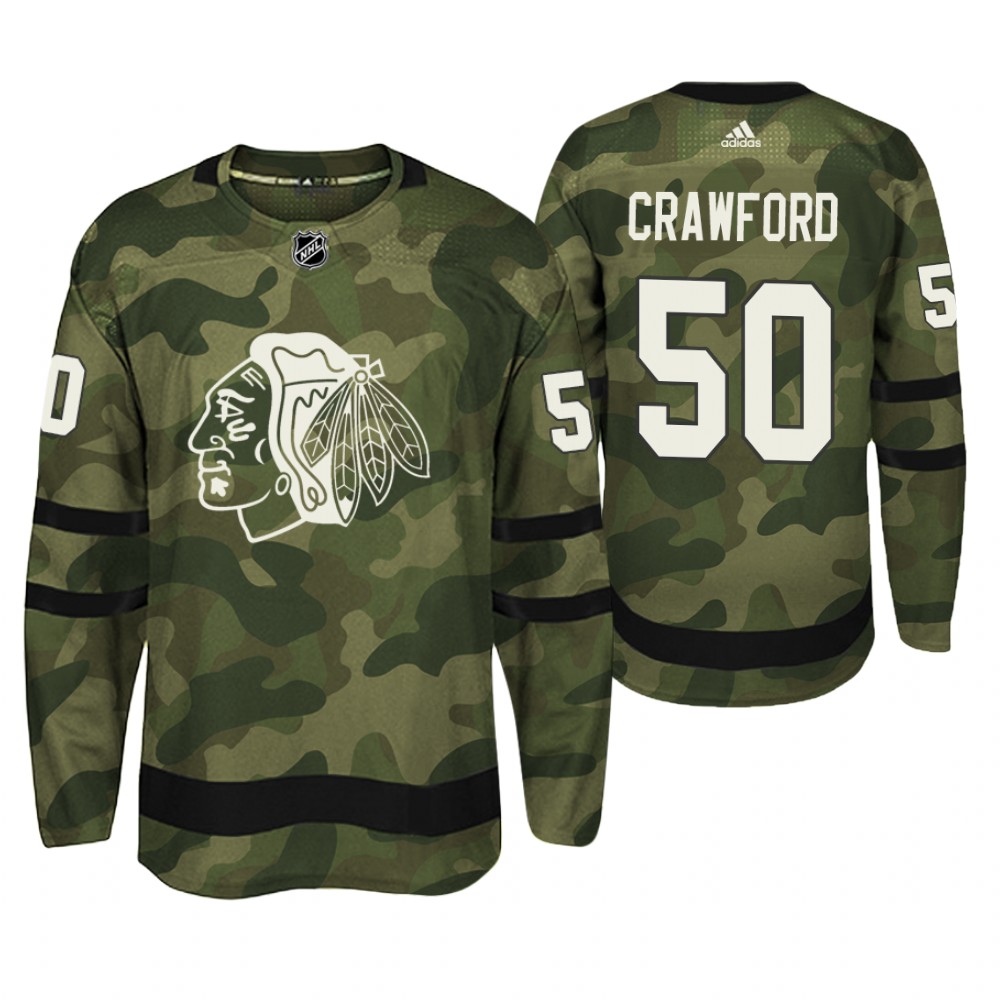 Chicago Blackhawks Corey Crawford Camo Armed Special Forces Player Jersey