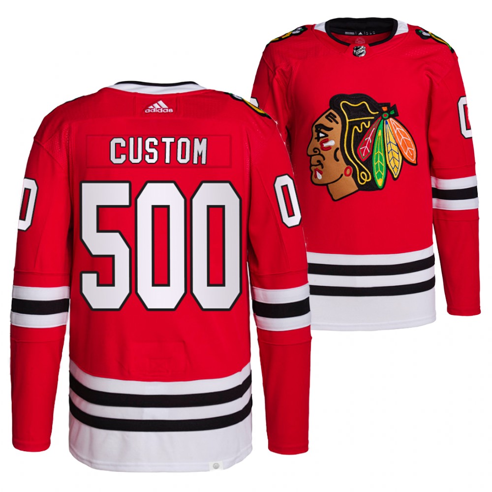 Chicago Blackhawks Custom Red Honor Fleury 500 wins Special Authentic Jersey
