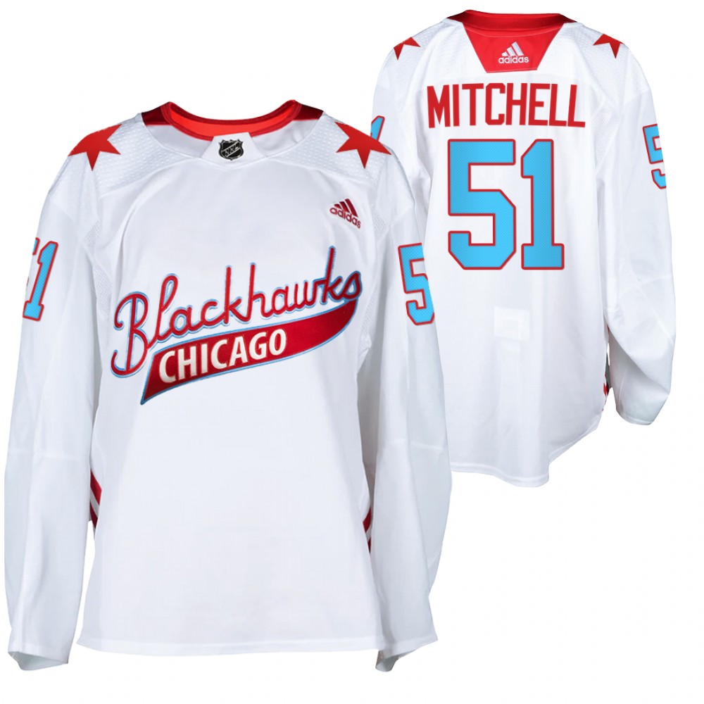 Chicago Blackhawks Ian Mitchell White 2021 One Community Night Jersey