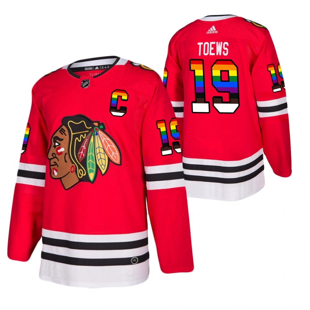 Chicago Blackhawks Jonathan Toews Red 2021 Pride Night LGBTQ Jersey