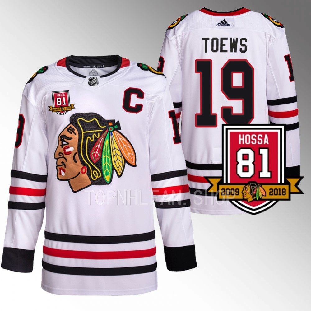 Chicago Blackhawks Jonathan Toews Retirement 81Hossa Patch White Authentic Jersey
