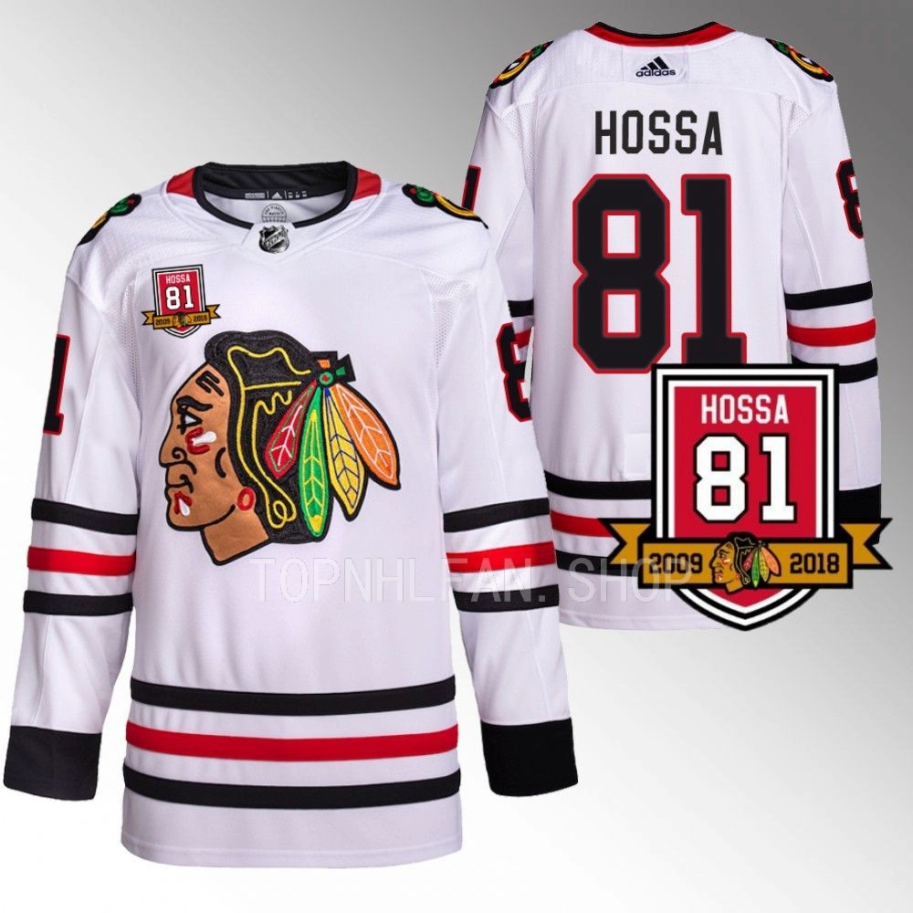 Chicago Blackhawks Marian Hossa Retirement 81Hossa Patch White Authentic Jersey