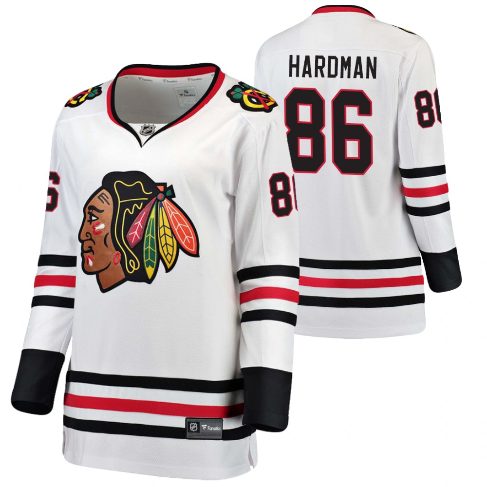 Chicago Blackhawks Mike Hardman Women White 2021 Away Jersey