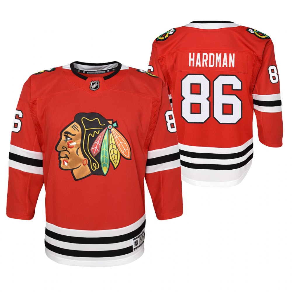 Chicago Blackhawks Mike Hardman Youth Red 2021 Home Jersey