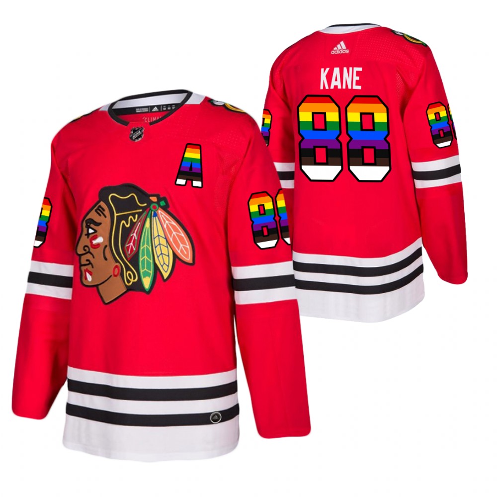 Chicago Blackhawks Patrick Kane Red 2021 Pride Night LGBTQ Jersey
