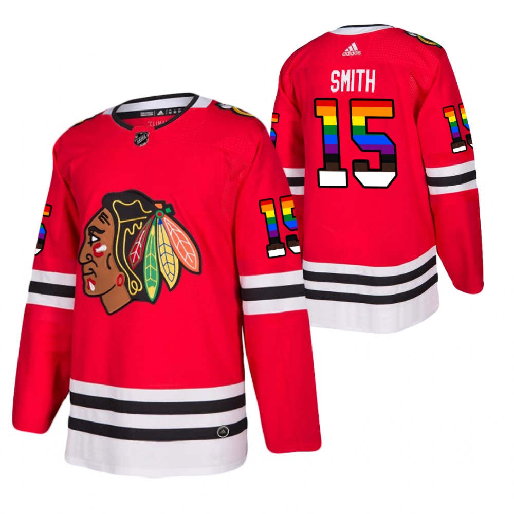 Chicago Blackhawks Zack Smith Red 2021 Pride Night LGBTQ Jersey