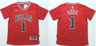 Chicago Bulls #1 Derrick Rose Red Short Sleeve Stitched NBA Jersey