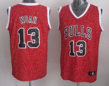 Chicago Bulls #13 Joakim Noah Red Crazy Light NBA Jersey