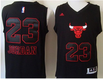 Chicago Bulls #23 Michael Jordan Black New Fashion Stitched NBA Jersey