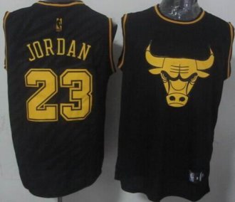 Chicago Bulls #23 Michael Jordan Black Precious Metals Fashion Stitched NBA Jersey
