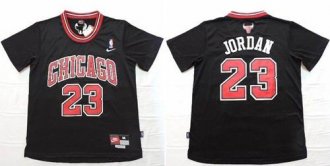Chicago Bulls #23 Michael Jordan Black Short Sleeve Stitched NBA Jersey