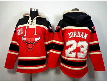 Chicago Bulls #23 Michael Jordan Red Pullover NBA Hoodie