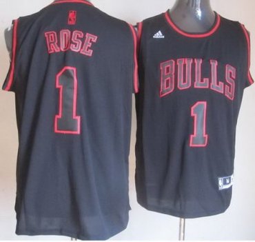 Chicago Bulls 1 Derrick Rose Black Red Fashion Revolution 30 Swingman NBA Jerseys