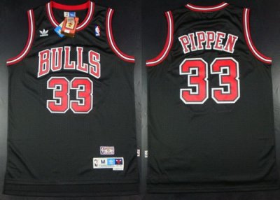 Chicago Bulls 33# Scottie Pippen Black NBA Jerseys