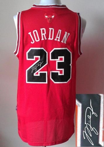 Chicago Bulls Revolution 30 Autographed #23 Michael Jordan Red Stitched NBA Jersey