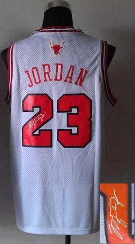 Chicago Bulls Revolution 30 Autographed #23 Michael Jordan White Stitched NBA Jersey